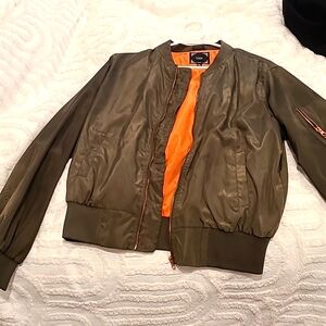 Olive bomber jacket size large